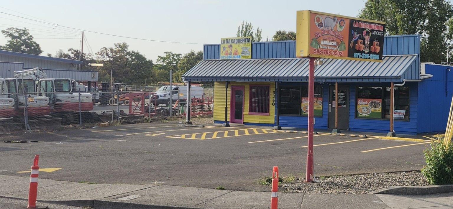 Fresh yellow curbside and entry markings